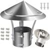Generico 80 Cm~300 Cm Fumaiolo A Cappello Da Tetto In Acciaio Inox, Cappello Cinese Canna Con Doppio Top Conico Inclusi Accessori, Tappo Antipioggia Da Esterno Per Comignolo(180 mm/7.09 in)