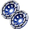 XIIW [2 pezzi] Disco Diamantato Ø100mm, Foro 20mm, Max 12250 giri/min | Mola Tazza per Smerigliatrice e Levigatrice, Doppia Fila Segmenti, Levigare Tagliare Cemento, Calcestruzzo Pietra Intonaco