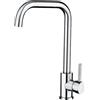 VALAZ Rubinetto Cucina Canna a C Cromato Alta Pressione Serie Zancara | Rubinetto da cucina miscelatore monocomando, canna alta a C, alta pressione, ottone e acciaio inox, risparmio idrico, cromato