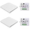 fuchswerk Set di interruttori radio - Interruttore da parete radio Interruttore della luce con ricevitore - Portata 30M Wireless Cinetico Senza batteria | 2 canali/2 interruttori a 2 pulsanti