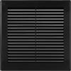 Vent Systems 200 x 200 mm - Nero - Copertura di ventilazione - Piatta e quadrata con zanzariera - Prese d'aria HVAC per bagno, ufficio casa - Griglia di ventilazione/copertura