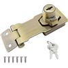 Wopanxye Serratura a cerniera da 10,2 cm con chiavi, chiusura di sicurezza in acciaio inox, per garage, cancelli, armadi, cassetti, armadi, armadi, camera da letto, bronzo