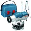 Bosch Professional Livella ottica GOL 26 D (ingrandimento 26x, unità di misura: 360 gradi, raggio d'azione: fino a 100 m, asta metrica GR 500, treppiede BT 160, in valigetta), Blu, Argento