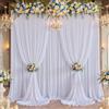 NSSONBEN Tenda di sfondo bianca antipiega da 20 x 14 piedi, tendaggi da sposa in poliestere morbido e setoso 4 pannelli 4,3 m altezza tende per sfondo foto per feste compleanno baby shower fotografia tela di