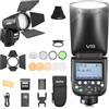 Godox V1PRO-N V1Pro N Flash per Fotocamera a Testa Tonda con AK-R1 Speedlite TTL 2.4G Wireless TTL Speedlight Strobe, 76Ws HSS 1/8000s con Batteria agli ioni di litio per Fotocamere Nikon