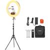 NEEWER RH100B - Anello luminoso LED ad alta potenza, 19, 100 W, con supporto per treppiede e 3 supporti per telefono, compatibile con iPhone, 2900-7000K CRI97+ App e 2.4G, illuminazione di controllo