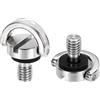 PATIKIL 2Pcs 1/4 Anello A D Vite Anello Fotocamera Vite Di Argento | Fissaggio, In Acciaio Inossidabile, Per Treppiede DSLR Cinghie Spalla Laccio Polso Borsa A Tracolla