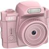 Plyisty Telecamera Chiave retrò Compact 4K con Grande Schermo HD, 64 MP, Luce di Riempimento a LED Integrata, Angolo Largo, Supporto Esterno Flash Professionale (PINK)