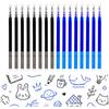 SEASJHBAY 16 ricariche cancellabili da 0,7 mm in blu e nero, compatibili con Pilot FriXion, Clicker, Slim e Eberhard Faber, cartucce cancellabili per penne a sfera cancellabili, lunghezza circa 11 cm