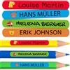Haberdashery Online 50 Etichette Adesive Personalizzate per Matite e Penne | etichette impermeabili personalizzabili con nome, 46 x 6 mm, ideali per scuola, asilo e materiale scolastico.