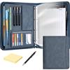Leathario Cartella Portadocumenti A4 in Pelle PU Portablocchi Unisex | Organizer Multifunzione con Tasca per Tablet 13.3, Scomparti Interni, Chiusura Zip, Regalo Unisex per Uomo e Donna