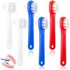 JYSNOW 6PCS Dentiera Spazzola, Portatile Spazzolino da Denti per Protesi, Spazzolini Denti a Doppia Testa per Dentiere, Apparecchi Ortodontici, Bites e Allineatori InvisibiliAdulti
