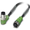 Phoenix Contact "Cavo di collegamento M12/M12 1xpin/1xpresa angolata/diritta 4/4 pin codifica A, 250V, 4A, numero di conduttori 4, lunghezza 0,6 metri Lato design 1 1xM12 pin angolato"