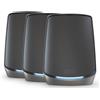 NETGEAR Orbi RBK863SB - - Sistema WLAN - (router, 2 extender) - fino a 627 m² - rete - 10GbE - Wi-Fi 6 - tri-band