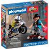 PLAYMOBIL Inseguimento in moto 72079, Moto della polizia, Set di costruzione