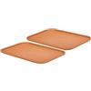 PATIKIL Vassoio di Plastica per Servire Cibo Veloce Riutilizzabile, 2pz 15 x 10,6 Piatto Portata Rettangolare Riutilizzabile per Caffetteria Ristorante Cucina Feste, Arancione
