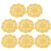 sourcing map Centrini all'uncinetto, 10 pezzi, 20,3 cm, in cotone, fatti a mano, tovagliette rotonde in pizzo con motivi floreali per decorazioni per feste di nozze (giallo)