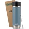 Campo Libre.® ANTO Tazza Termica - Termos Caffè Premium con Coperchio One-Touch, Thermos Caffe in Acciaio Inox a Doppia Parete, Mantiene le Bevande Calde per 6 h. Ideale per l'Auto. Blu, 450ml