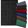 PHP Tappeto in gomma resistente, per interni ed esterni, con retro in PVC, impermeabile, antiscivolo, per corridoi, ingressi, fanghi, scarpe e zampe bagnate (nero, 60 x 180 cm)