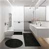 Paco Home Moderno Tappetino Bagno Tappeto Bagno Shaggy Morbido Diverse Grandezze e Colori, Dimensione:Ø 80 cm tondo, Colore:Nero