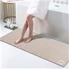 RUERYA Tappeto da bagno in terra di diatomee extra lungo, super assorbente, antiscivolo, ad asciugatura rapida, grande tappeto da bagno, 43 x 150 cm, taupe