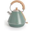 CREATE/KETTLE RETRO M/Bollitore elettrico verde salvia/Ebollizione rapida, 1l, spegnimento automatico, filtro anticalcare, autospegnimento, indicatore del livello dell'acqua, Ø17,2 cm, 1200 W
