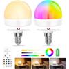 Lamptobe Lampadina E14 Ricaricabile Colorata LED, 1,5W Lucina Notturna Dimmabile da Comodino con Telecomando,15 Colori RGB, Timer, 2000 mAh, Bulbo E14 Senza Filo Staccabile per Lampade non Cablate