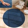 Paco Home Tappeto Moderno e Morbido per Soggiorno a Pelo Corto Lavabile Fluffy Uni Effetto Pelliccia Senza Tempo Elegante Antiscivolo Facile da Pulire, Dimensione:Ø 120 cm tondo, Colore:Navy-Blu
