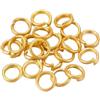 AHSUQPL Anelli di salto aperti in metallo Anello di collegamento 200 pezzi Multicolori 14-20mm x 1,2-2mm for la creazione di gioielli(Frosted Gold,14mm x 1.2mm)