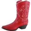 Kuntesetty Vaso in resina con stivale da cowgirl per decorazioni floreali, Rosso