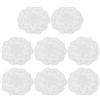 sourcing map Centrini all'uncinetto, 10 pezzi, 20,3 cm, in cotone, fatti a mano, tovagliette rotonde in pizzo con motivi floreali per decorazioni per feste di nozze (bianco)