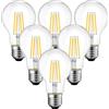 BHMAOYN 12V 24V E27 Lampadina LED 6W Lampadine a bassa tensione Bianca Calda 2700K,AC/DC12-24V Antico Retro E27 Luci LED 60W Equivalente,Per Sistema Solare, Campervan Camper Marine,Set di 6