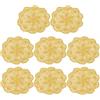 sourcing map Centrini all'uncinetto, 10 pezzi, 20,3 cm, sottobicchieri rotondi in cotone all'uncinetto, tovagliette rotonde in pizzo con motivi floreali per decorazioni per feste di nozze (giallo