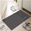 LYGLIGH Tappeto ultra-sottile antiscivolo per ingresso interno, 0,6 cm di spessore, lavabile, resistente allo sbiadimento, assorbente, 61 x 40 cm, Nero