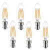 Jiotouhu 6 lampadine LED B15 a baionetta a filamento vintage candela C35, senza sfarfallio a vite Edison - 4W (equivalente 40W) 400lm bianco caldo 3000K, non dimmerabile.