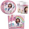 ILS I LOVE SHOPPING Kit Festa 8 Persone Set Tavola Addobbi Party Compleanno con 8 Piatti, 8 Bicchieri e tovaglioli GABBY