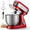 VEVOR Impastatrice Elettrica da Cucina Ciotola 5 L Testa Inclinabile Rosso