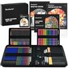 Shuttle Art Kit Matite da Disegno Professionale,Pacchetto 103 Set Matite da disegno Set Disegno Schizzo con Matite Colorate e da Schizzo Grafite in Astuccio Portatile, Bambini, Adulti Artisti