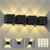 ChangM 4 Pezzi 7W Applique da Parete Esterno Interni LED Lampada,Guscio Nero | Bianco Caldo 3000K, IP65 Lmpermeabili con Lampadina Sostituibile G9 LED, Angolo del Fascio Regolabile