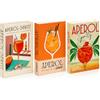 Joalpysm Aperol Spritz - Set di 3 libri decorativi con motivi cocktail, finti libri decorativi per libreria, decorazione estetica per ufficio, tavolo da caffè