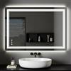 Hamlody Specchio Bagno con Luce LED 80x60cm, Specchio da Parete Antiappannamento