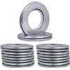 Mangood Occhielli per tende in acciaio inox, diametro interno in metallo, con occhielli, 40 mm, in acciaio inox, per finestra del bagno, set da 10 (colore argento)