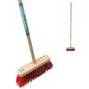 Synx Tools Scopa da giardino Nylon Rigida 29 cm - Scopa Stradale Esterno - Scopa con manico 120 cm - Spazzare senza piegarsi - Terrazza, Passerella e Spugna - Scopa da esterno - Rosso - Uso privato e