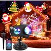 BrightArk Luci Proiettore per Halloween e Natale, Lampada di proiezione LED 2 in 1 con 12 modelli commutabili, Decorazioni Impermeabili per Interno Esterno,Feste,Capodanno, Telecomando Remoto e Timer