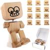 Audasi Statuetta di Uomo Che Scuote in Legno, Bambola in Legno con Piedi Agitanti con 12 Espressioni Bambola in Legnos per Auto Divertente Scrivania Legnos per Decorazione Cruscotto Dell'auto Figurine