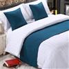 QRGMKL Premium Bed Runner per Il Piede del Letto, Tinta Unita Sciarpa da Letto in Cotone Lino copriletto Decorazione della casa Camera da Letto dell'hotel Bedding-Midnight Blue||180X50cm for 1.2m Bed