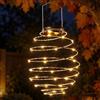 Garden Mile Lampada a sospensione a spirale a LED, alimentata a energia solare, luce bianca calda, 39 x 22 cm, lampada a sospensione a energia solare per esterni