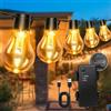 DSLebeen Catena Luminosa Esterni con Timer, 9M/30FT Luci da Batteria con 12 A60 LEDs USB Ricaricabile 5000mAh Luci Natalizie per Decorazione Esterna Scale Giardini Gazebo Matrimoni
