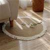 Nexbrill Tappeto rotondo intrecciato fatto a mano per juta in rattan con nappe, morbido tappetino assorbente per camera da letto, soggiorno, bagno, cucina, antiscivolo, decorativo, diametro 45 cm (1#)