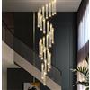 kaixunl Lampadari a 20 luci a luce lunga da 156 pollici per ingresso Lampadari a LED dimmerabili Apparecchio di illuminazione Lampade a sospensione moderne a soffitto alto inclinato piatto Luce a goccia di